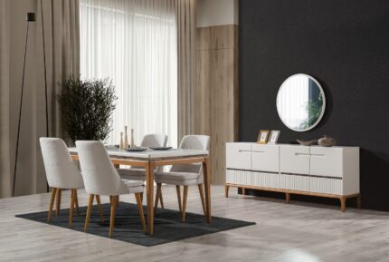 BEGONVİL CEVİZ YEMEK ODASI TAKIMI