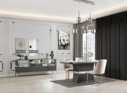 RİVA ANTRASİT YEMEK ODASI TAKIMI